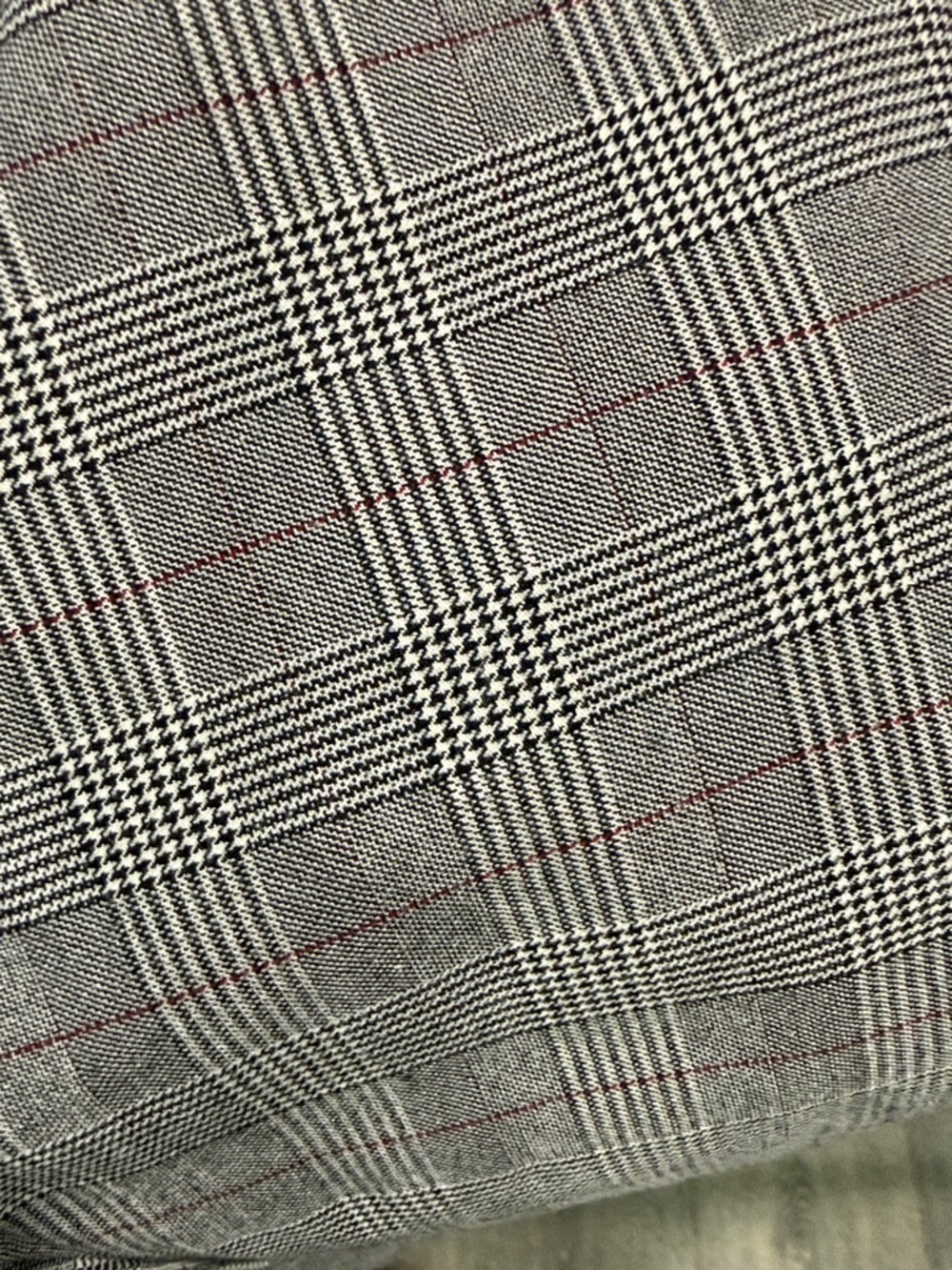 Straight Leg Plaid Dress Pants - Gray - Picture 3 of 3